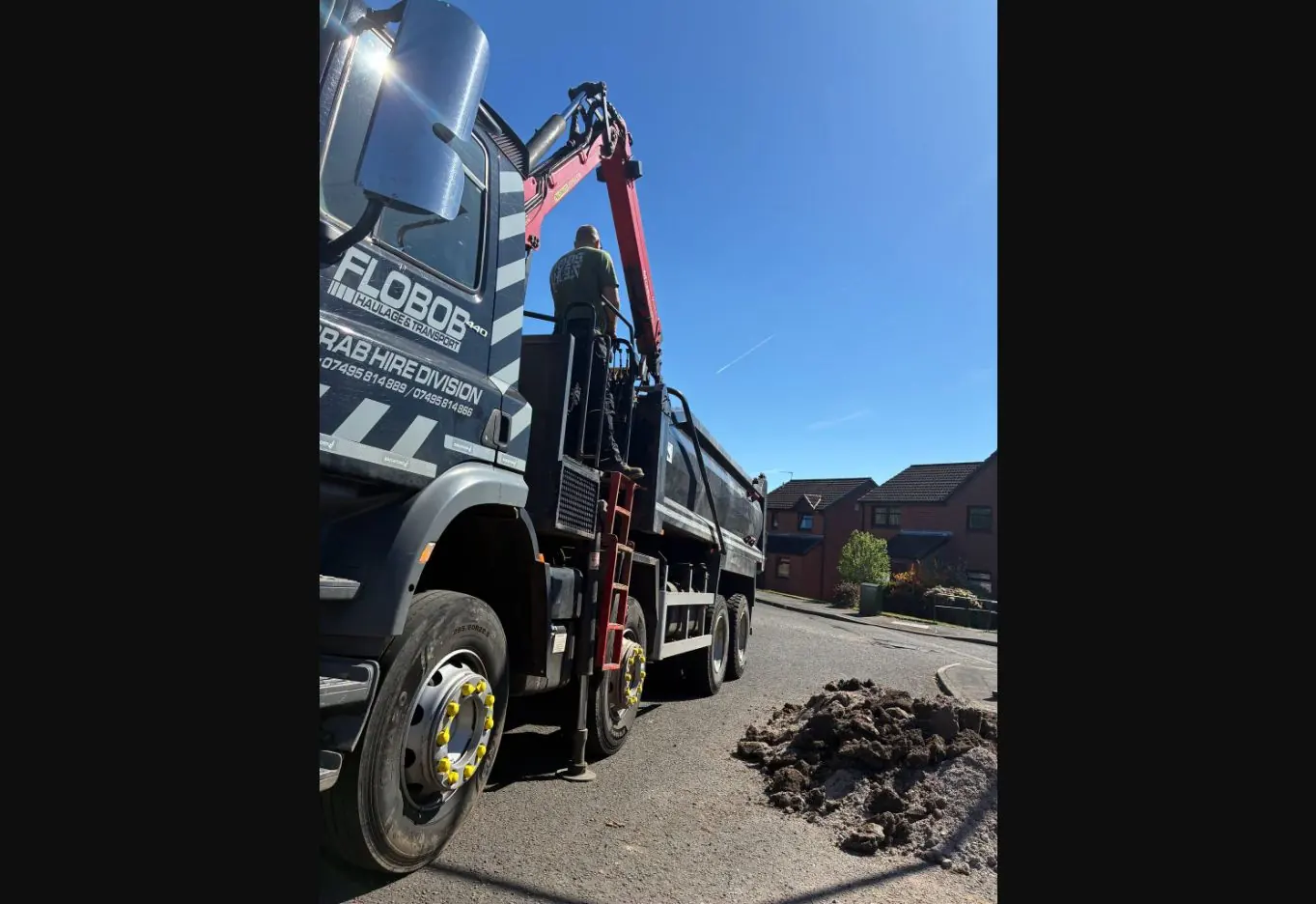 Grab Hire Scotland fleet truck at the company yard